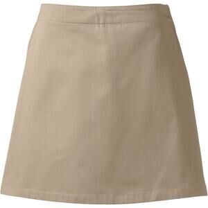 Lands End Women’s Chino Skirt Skort Athletic Flax Khaki Cotton Moisture Wick 16